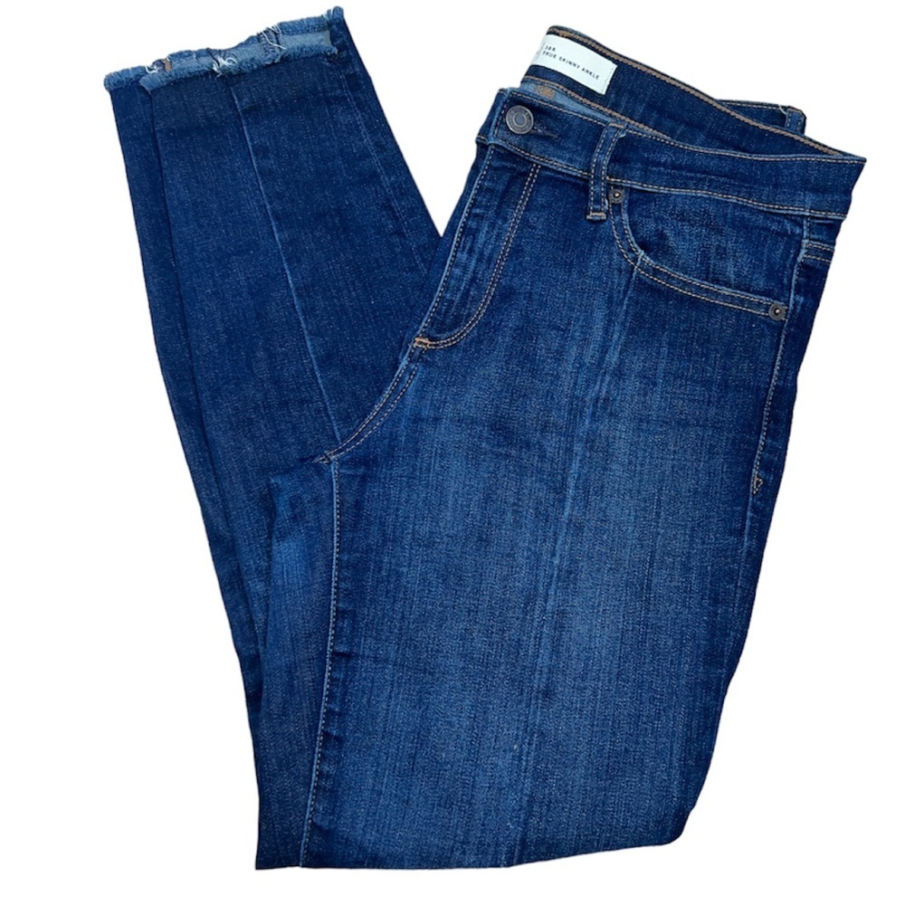 GAP Women's True Skinny Ankle Dark Blue Denim Jeans Size 30R